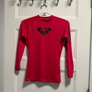 Roxy Whole Hearted Long Sleeve Rashguard. Pink color(Cherry). Like new.